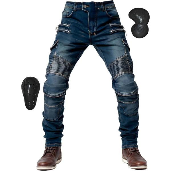 バイク用パンツ メンズ ライディングパンツ プロテクター ライダースパンツ 春秋 バイクズボン デニ...