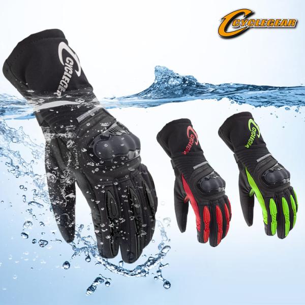 cyclegear バイクグローブ 手袋 バイク用  防寒 防水 春 秋 冬３シーズン PU レザー...