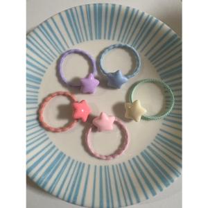 星パーツゴム スターヘアゴム キッズヘアゴム ハンドメイド 髪飾り ゴムどめ ヘアアクセサリー