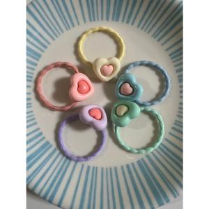 ハートパーツゴム ハートヘアゴム キッズヘアゴム ハンドメイド 髪飾り ゴムどめ ヘアアクセサリー