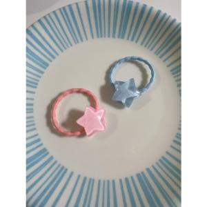 ラメ入り星パーツゴム ラメ入りスターヘアゴム キッズヘアゴム ハンドメイド 髪飾り ゴムどめ ヘアアクセサリー 全2色