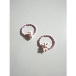 兎 いちご ヘアゴム うさぎ 苺キッズヘアゴム 子供ヘアゴム ハンドメイド 全2種