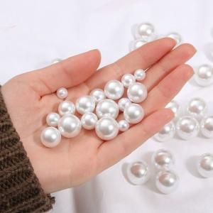 パールビーズ　穴なし　ホワイト　4mm ハンドメイド アクセサリーパーツ ピアス イヤリング キーホルダー50個/100個/150個