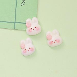 デコパーツ フラワー ウサギ 花 兎 1個 素材 ハンドメイド キュート かわいい