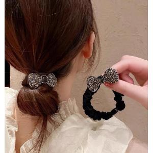 リボン ヘアゴム 2色選べる キラキラ ヘアア...の詳細画像2