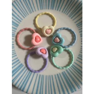 ハートパーツゴム ハートヘアゴム キッズヘアゴム ハンドメイド 髪飾り ゴムどめ ヘアアクセサリー