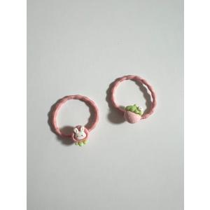 兎 いちご ヘアゴム うさぎ 苺キッズヘアゴム 子供ヘアゴム ハンドメイド 全2種