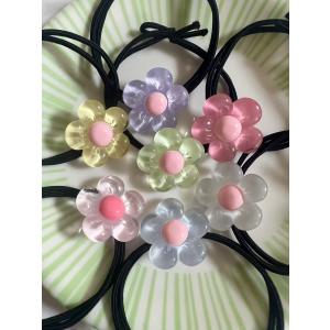 花デザイン ヘアゴム 1本 花 ハナ 可愛いデザイン キッズヘアゴム 子供ヘアゴム 大人ヘアゴム ハンドメイド