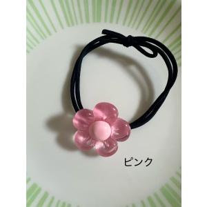花デザイン ヘアゴム 1本 花 ハナ 可愛いデ...の詳細画像3