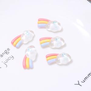 デコパーツ 雲 レインボー 虹 1個 素材 ハンドメイド キュート かわいい