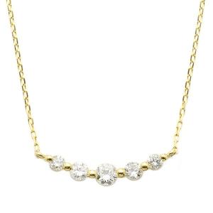 ダイヤモンド ネックレス K18 イエローゴールド 0.3ct 5粒 5ストーン ダイヤネックレス 0.3カラット ペンダント【商工会会員店です】｜eng