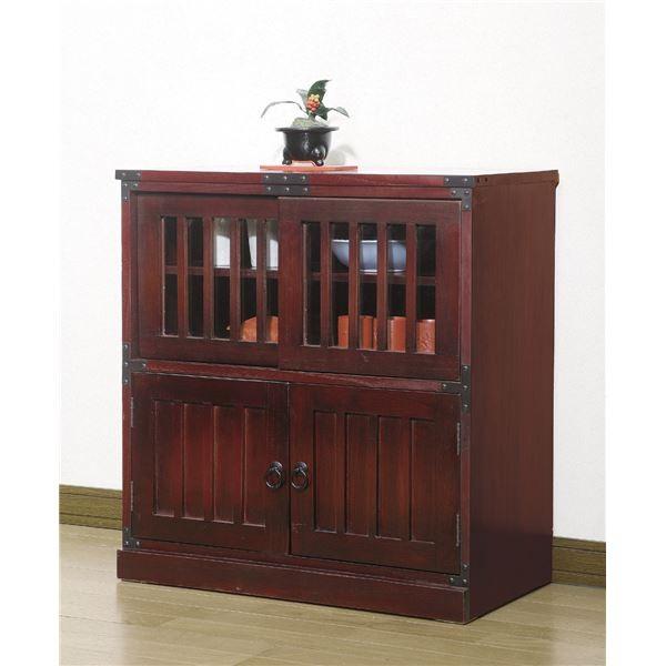 民芸調タンス/水屋 木製(桐) 幅67cm 〔完成品〕【商工会会員店です】