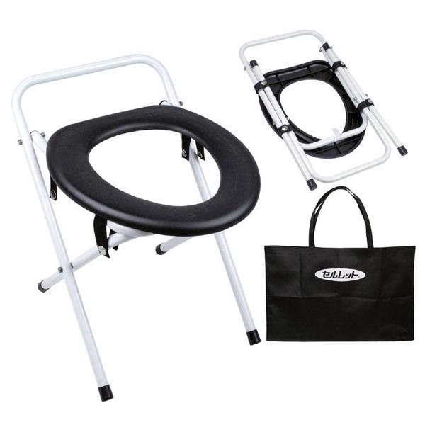 簡易便座 簡易トイレ 約幅34.5cm NEW 折りたたみ式 セルレット 手提げ袋付き 災害時 緊急...
