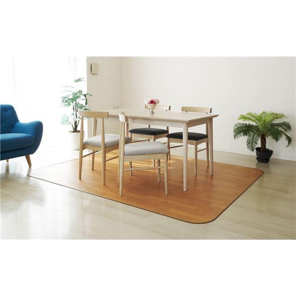 アキレス 滑り止めつき クッションフロアラグマット ライトブラウン 182×180cm【商工会会員店...