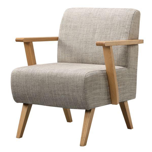 パーソナルチェア ソファー 幅61cm 1人掛け ナチュラル 木製 肘付き モティ リビング ダイニ...