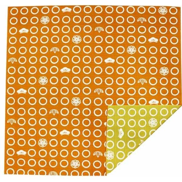 両面大判風呂敷　丸柄　オレンジ/黄緑【商工会会員店です】