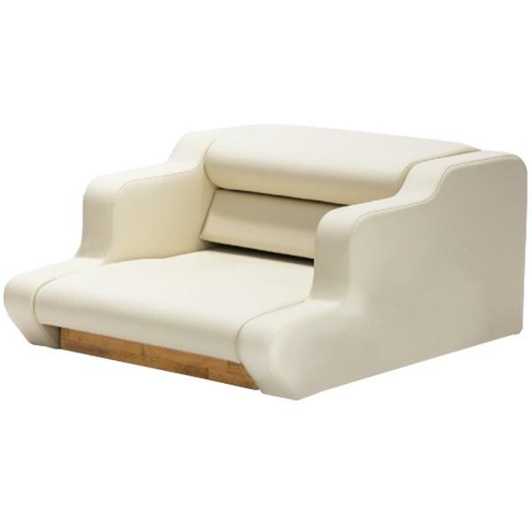 〔Mona.Dee　モナ．ディー〕フロアソファZAS　1人掛け（ダーク/張地：ホワイト）【商工会会員...