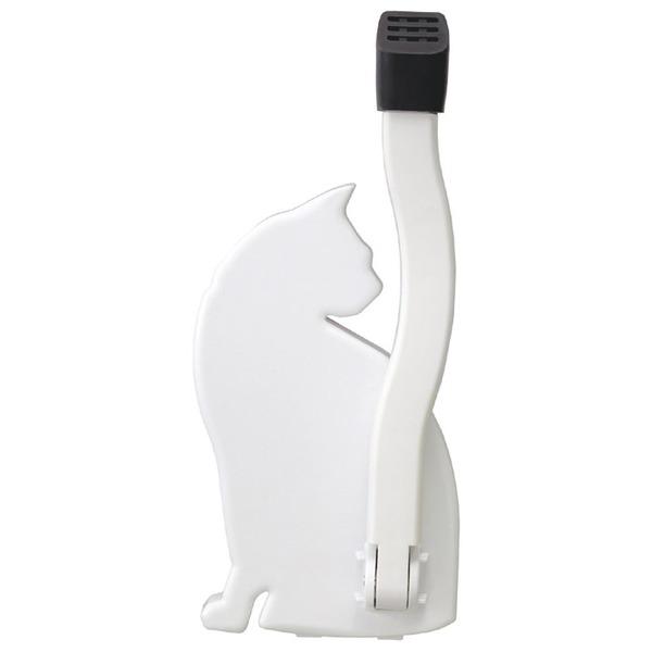 ドアストッパー 約縦6.3×横10.2×高さ23.2cm 猫 ねこ ホワイト マグネットタイプ 日本...
