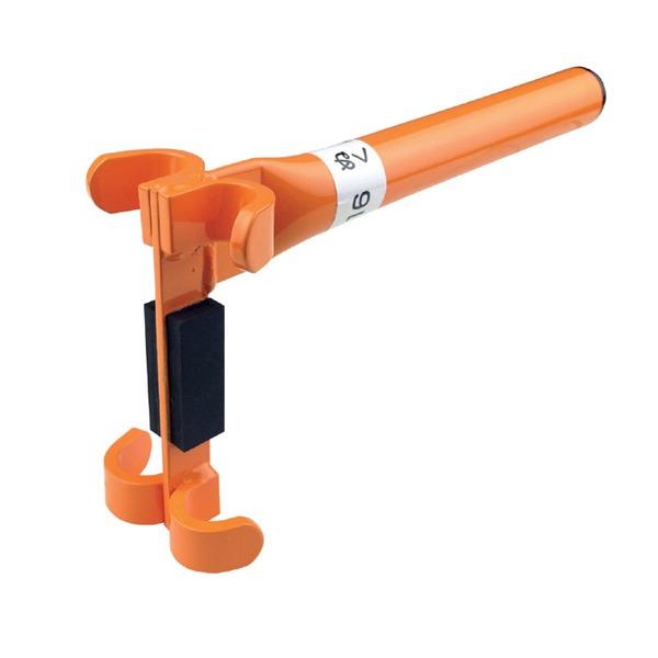 園芸支柱ヘルパー 支柱差し抜き器具 約縦21×横11×厚さ6.5cm スチール製 滑り止めゴム付き ...