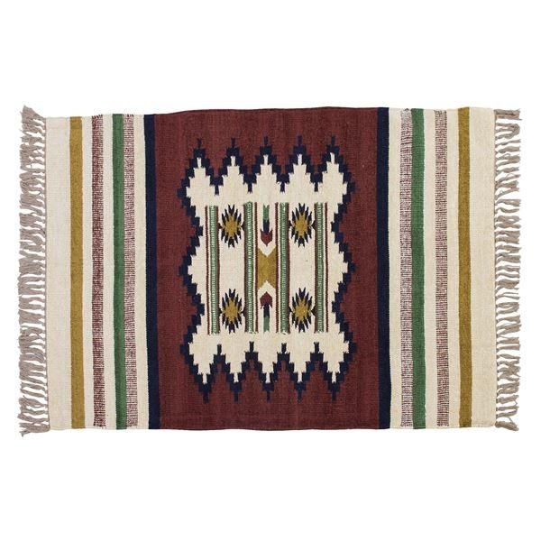 ラグマット 絨毯 130×90cm TTR-105C 長方形 インド製 綿 コットン キリム リビン...