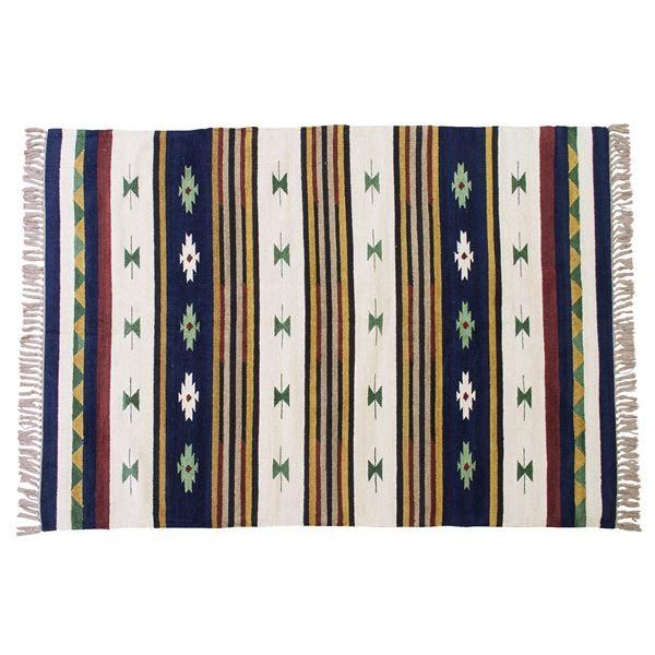 ラグマット 絨毯 190×130cm TTR-106B 長方形 インド製 綿 コットン キリム リビ...