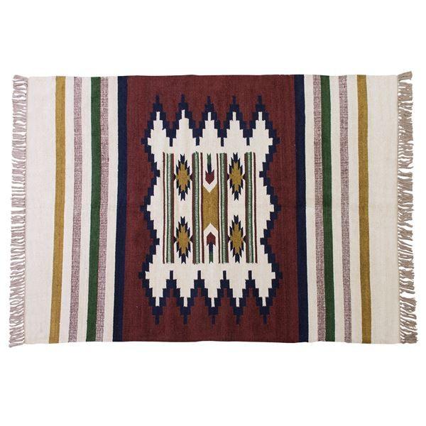 ラグマット 絨毯 190×130cm TTR-106C 長方形 インド製 綿 コットン キリム リビ...