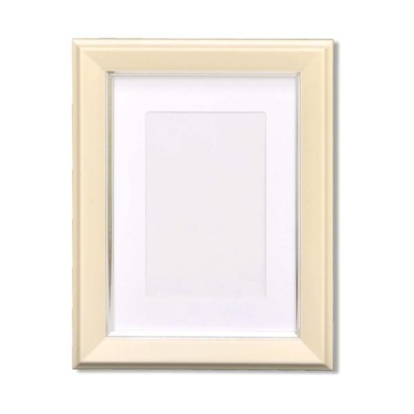 カラー 遺影額 〔 ハガキ クリーム 〕 仏事用額 葬儀額 スタンド付 フレーム 額縁 額【商工会会...