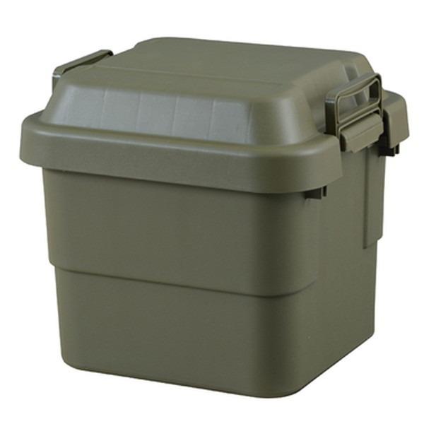収納ボックス 収納ケース 幅40cm 30L カーキ 耐荷重100kg ロック機能付取っ手 日本製 ...