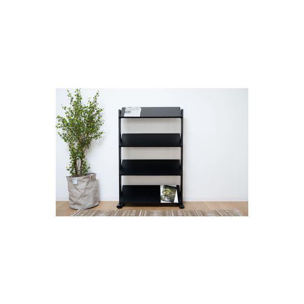 オープンラック 収納棚 約幅80.5cm 4段 ブラック アジャスター付き スチール 2WAYラック...