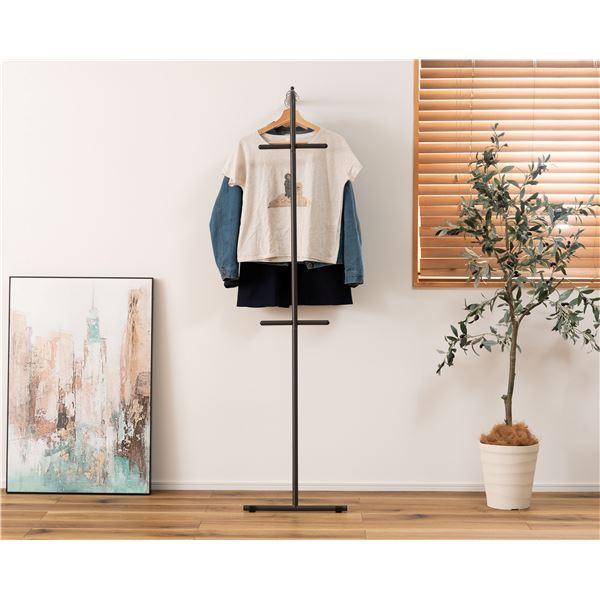 ハンガーラック 約幅40.5×奥行35.5×高さ167.5cm ダークグレー スチール 衣類収納 リ...