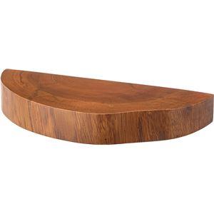 ウォールシェルフ 約幅30×奥行14×高さ3.5cm ブラウン天然木 マホガニー スチール 壁付け ...