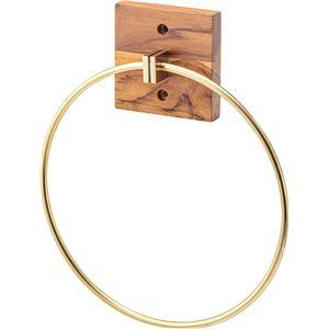 タオルハンガー 約幅20×奥行4×高さ24cm ブラウン 天然木 スチール 壁掛け インテリア家具 ...