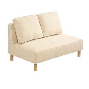 ゆったりくつろげるコーナーソファ 2人掛肘なしタイプ アイボリー【商工会会員店です】