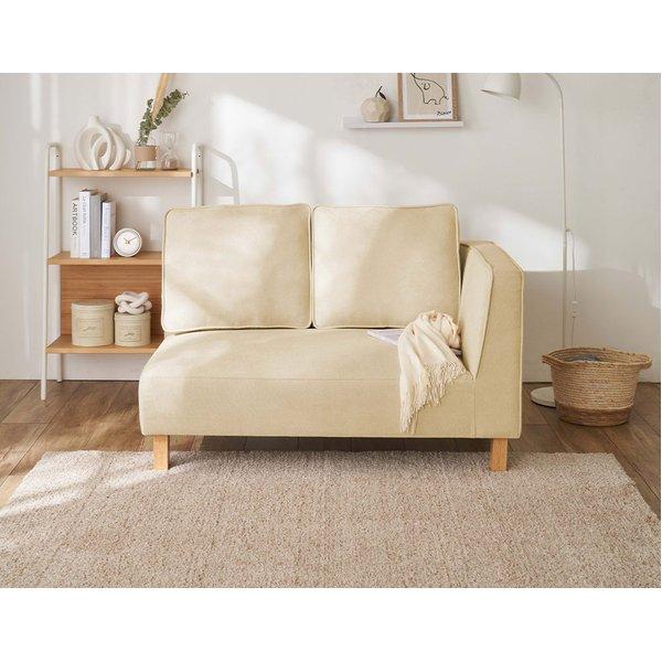 ゆったりくつろげるコーナーソファ 左カウチタイプ アイボリー【商工会会員店です】