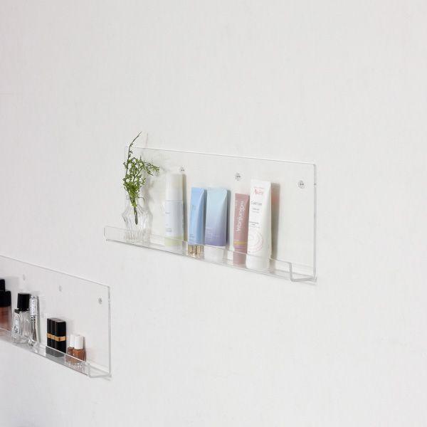 アクリリックウォールシェルフ 約幅60cm浅型2個組 完成品【商工会会員店です】