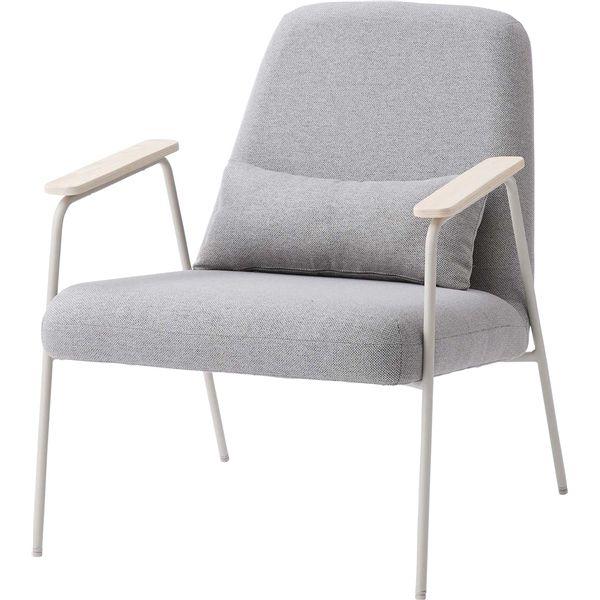 ラウンジチェア グレー （約W66.5×D80×H81×SH43cm） 組立式【商工会会員店です】