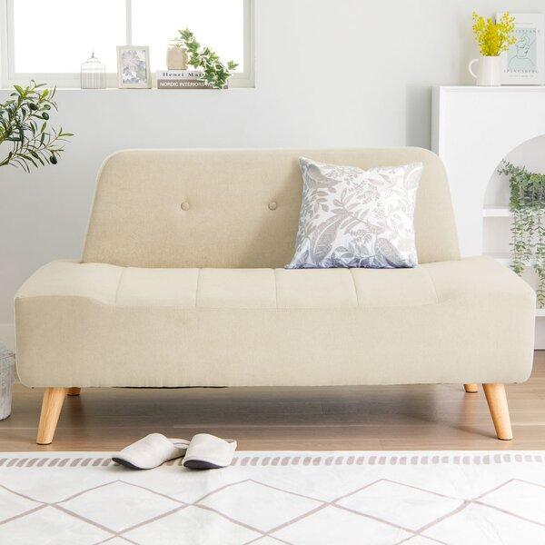 座面ゆったりベンチソファ アイボリーベージュ 組立品【商工会会員店です】