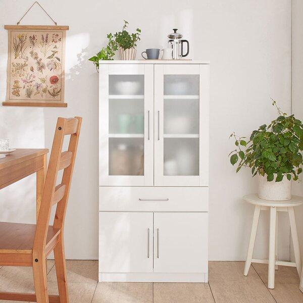 コンパクトキッチン収納シリーズ ホワイト 食器棚 組立品【商工会会員店です】