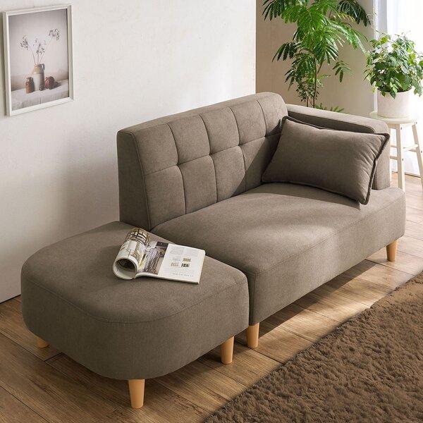 丸みがかわいい2人掛カウチソファ ブラウン【商工会会員店です】