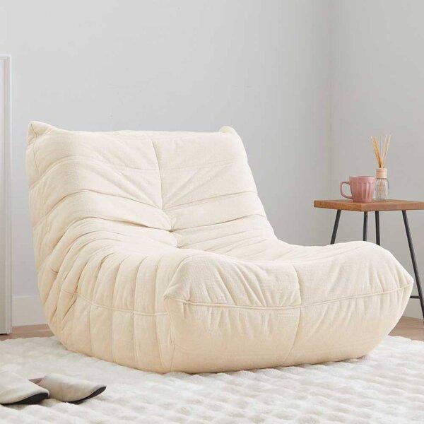 ゆったり包み込まれるローソファ アイボリー 1人掛単品【商工会会員店です】