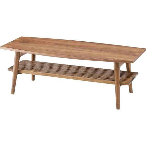 折りたたみテーブル ローテーブル 幅105cm 木製 棚付き 木目調 フォールディングテーブル アポ...