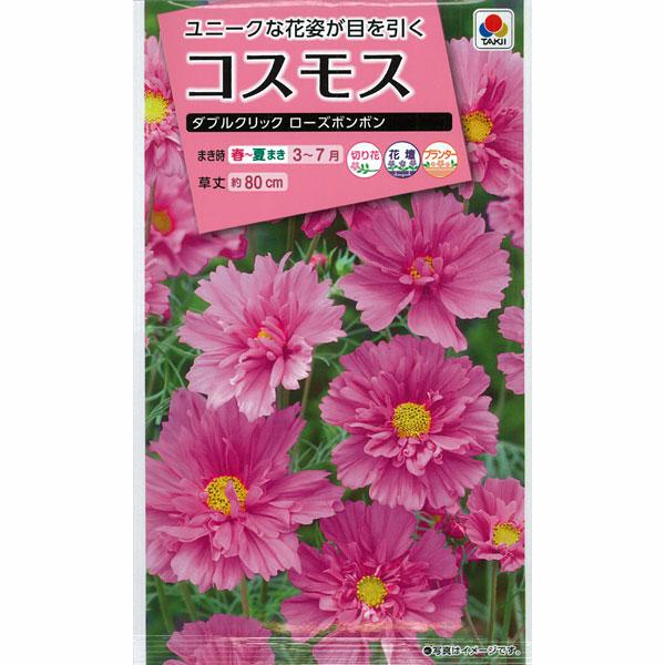 コスモス ダブルクリック ローズボンボン タキイ 花タネ