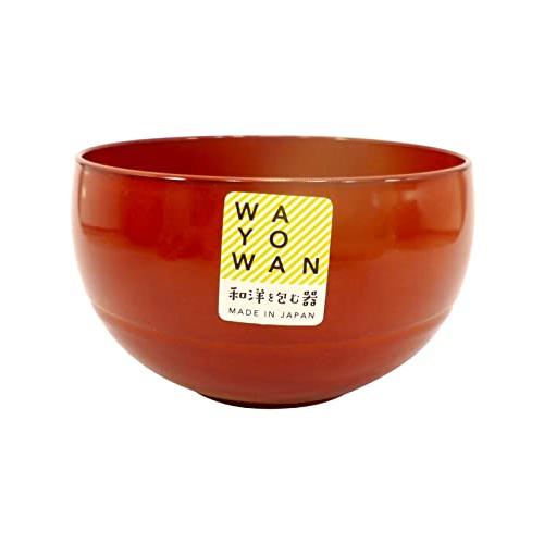 アサヒ興洋 お椀 大椀 丸型 WAYOWAN 朱色 約直径12×高さ7.1cm 食洗機対応 電子レン...