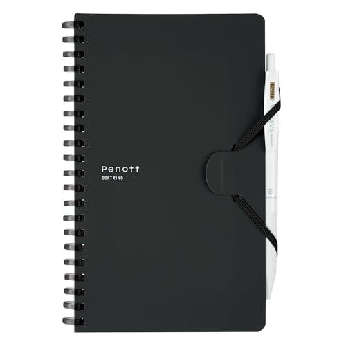 コクヨ(KOKUYO) ノート ソフトリングノート Penott B6 変形 5mm方眼 黒 ス-S...