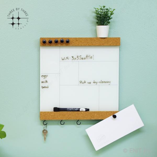 ホワイトボード コルクボード おしゃれ 壁掛け ガラス製 グラッセンコルク グリッド 壁 小物 収納...