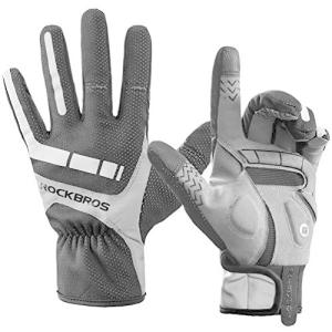 ROCKBROSロックブロス手袋 防寒 サイクルグローブ 5℃帯に対応 防風 厚手 裏起毛 バイク グローブ 冬 スマホ対応 登山 スキー ラン