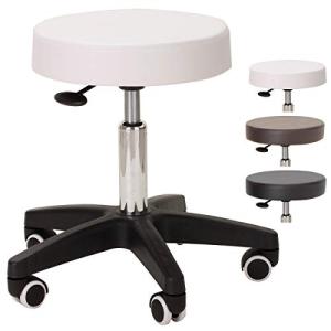 低反発 エステスツール ST 丸椅子 キャスター 高さ40.5-52.5cm ホワイト [スツール 診察椅子 回転椅子 カットチェ?の商品画像