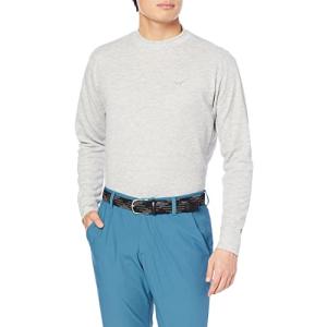 ゴルフシャツ モックネックTシャツ 長袖 メンズ ライトグレー L