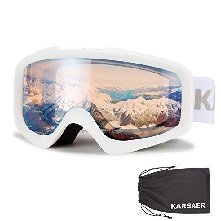 Karsaer  スノーボード スキー ゴーグル レディース 眼鏡対応 防風/防雪/曇り止め 紫外線...
