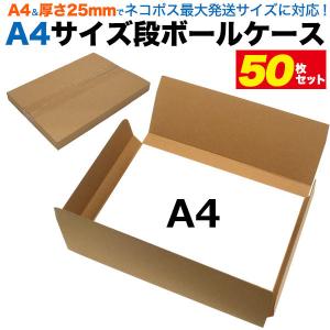 段ボール製ケース（筒）梱包資材 200枚セット 200枚セット A4サイズ 段ボール ケース ネコポス 箱 ネコポス用